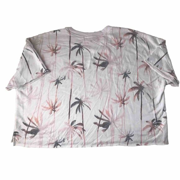 Secret Treasures Short Sleeve Cropped Sweatshirt T-Shirt Womens 2X Palm Trees - Picture 2 of 13